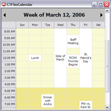 C1FlexCalendar (Weekly View)