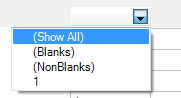 Column Header Dropdown