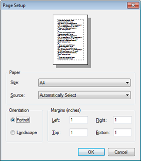 Page Setup Dialog