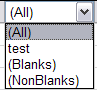 Row Filter Drop-Down List