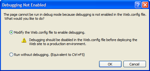 Message for Enable Debugging