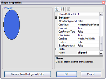 Shapes Properties Dialog