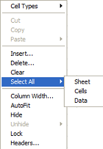 Context Menu for Selected Column