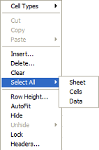 Row Context Menu