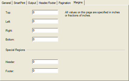 Spread Designer Sheet Print Settings Dialog Margins Tab