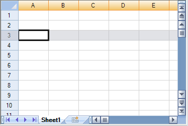 Row Selected in the Data Area