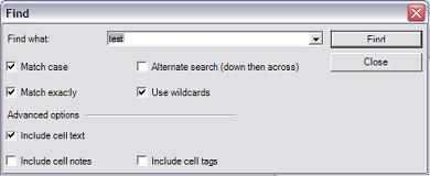 Advanced Search Dialog