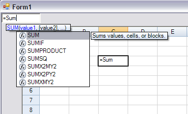 Floating formula bar