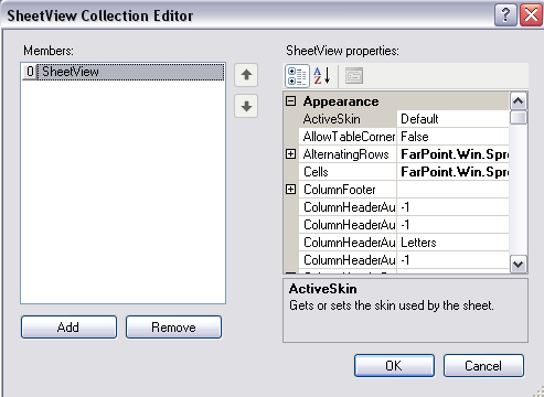 SheetView Collection Editor