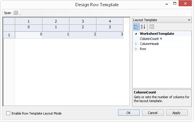 Spread Designer Design Row Template Editor