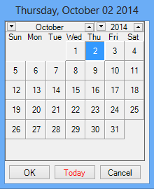 Pop-up Calendar