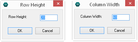 Row Height Dialog in Spread Designer