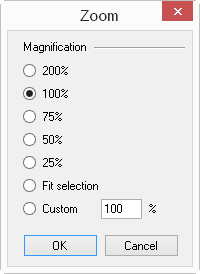 Zoom Dialog in Spread Designer