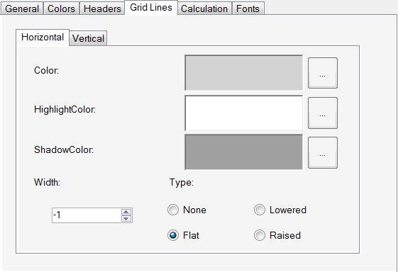 Spread Designer Sheet Settings Dialog Grid Lines Tab