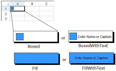 Color picker cell style options