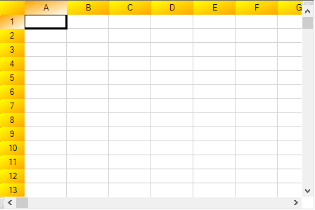 Header cells with color gradient