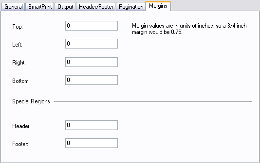 Spread Designer Sheet Print Settings Dialog Margins Tab