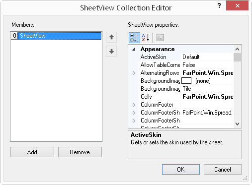 SheetView Collection Editor