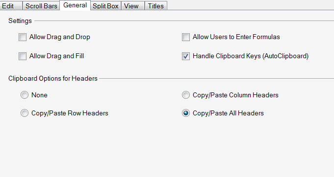 Spread Designer Spread Settings Dialog General Tab