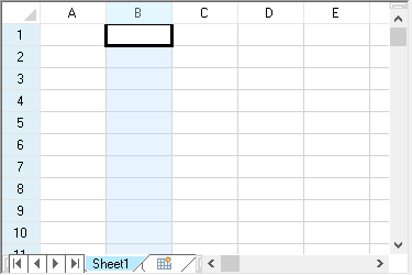 Column Selected in Work Area of Spread Designer