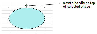 Selected Shape Showing Rotate Handle