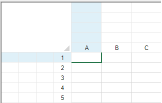 sheet corner with single-cell display (no table)