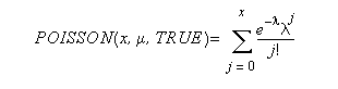 Cumulative Poisson Probability Equation