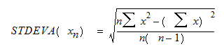 STDEVA Equation