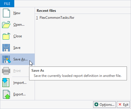 Save FlexReport Definition