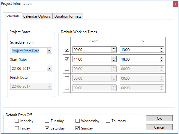 schedule tab