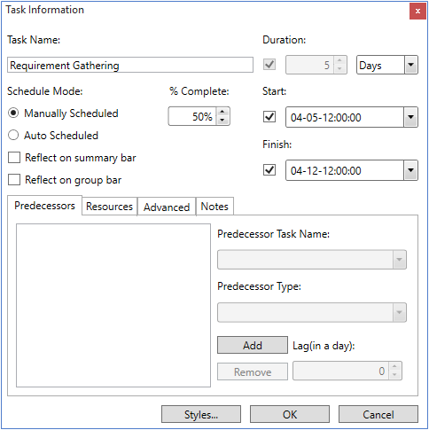 Wpf Gantt Chart