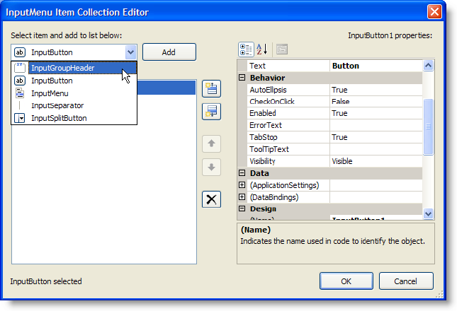 Description: C:\MyFiles\D2H2008Projects\WinForms\WinForms_C1InputPanel\Documents\Graphics\InputMenu Item Collection Editor.png