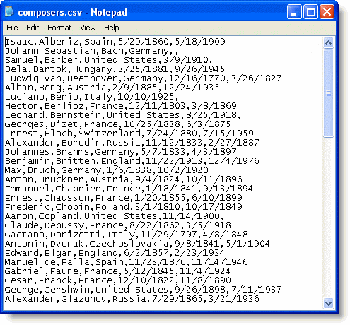 c export list to text file