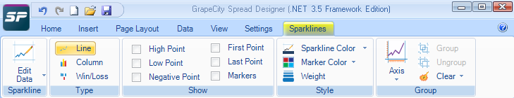 Sparklines Menu