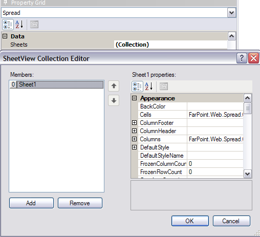 Spread Designer SheetView Collection Editor