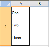 List box with three text-only choices