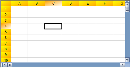 Header cells with color gradient