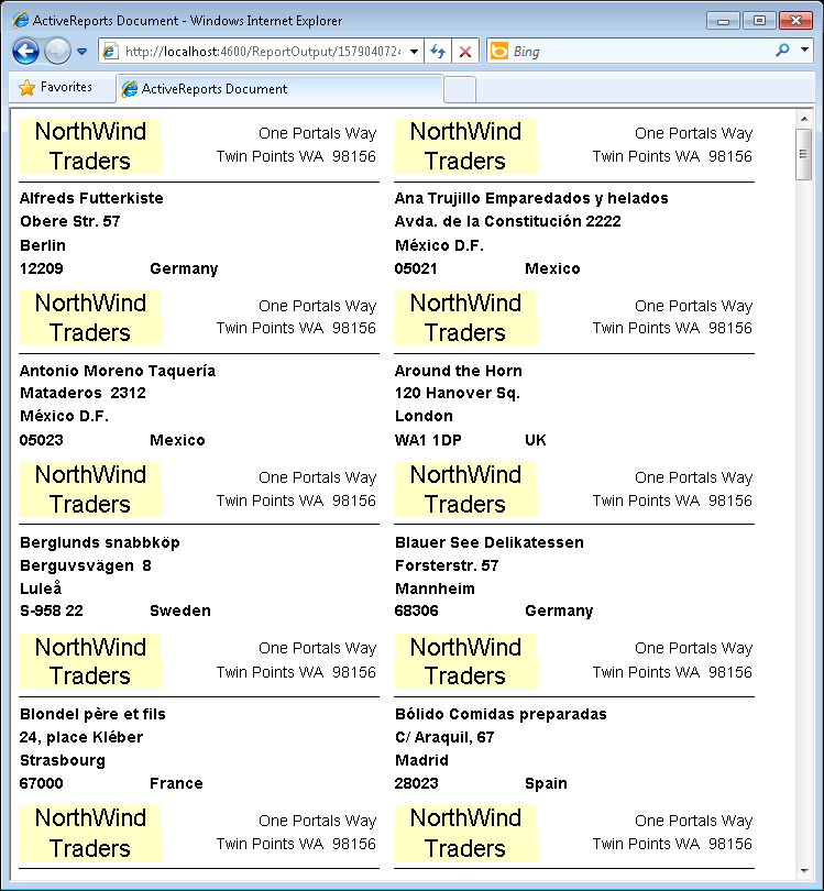 Active Reports Web Pro