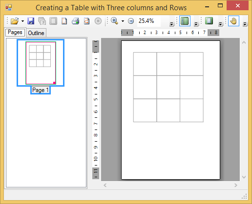 Creating a Table with Three Columns and Rows